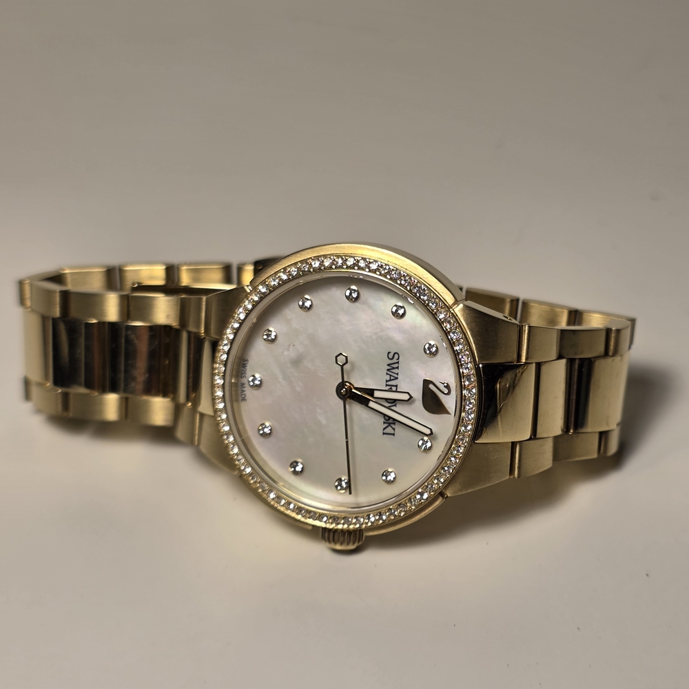 Swarovski Gold and White Crystal Watch
